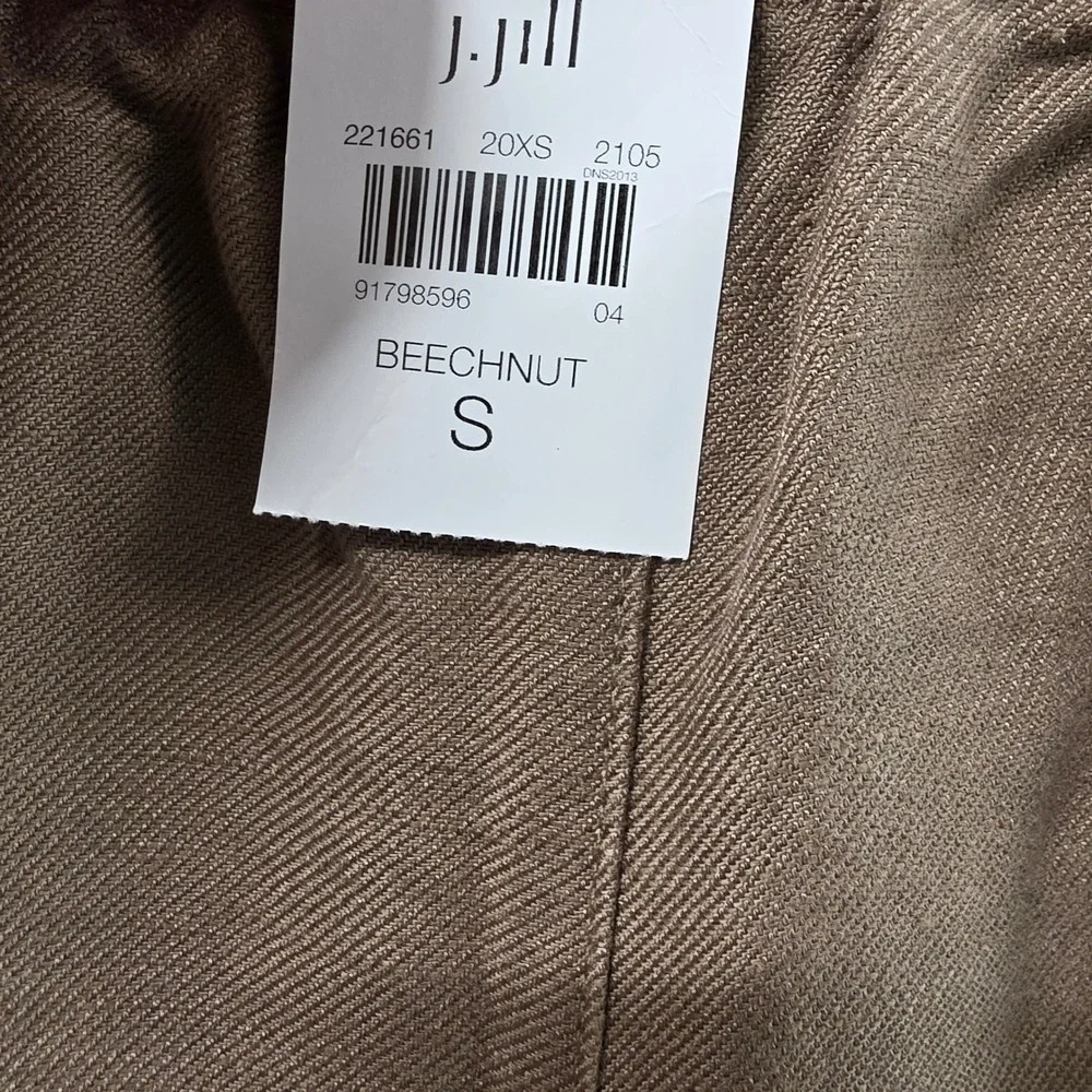 J. Jill Beechnut Brown Linen Rayon Blend Elastic Waist Patch Pocket Shorts S NEW